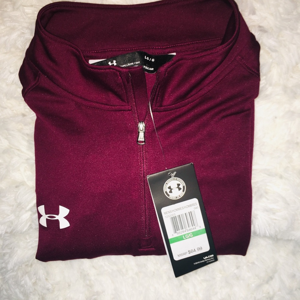 Under Armour Burgundy Wine 1/4 Zip   Long Sleeve L - Picture 6 of 8